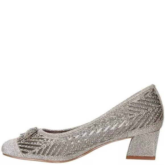 J. Renee' Saila Shoes - PEWTER DANCE GLITTER - Size 7W - Picture 4 of 6